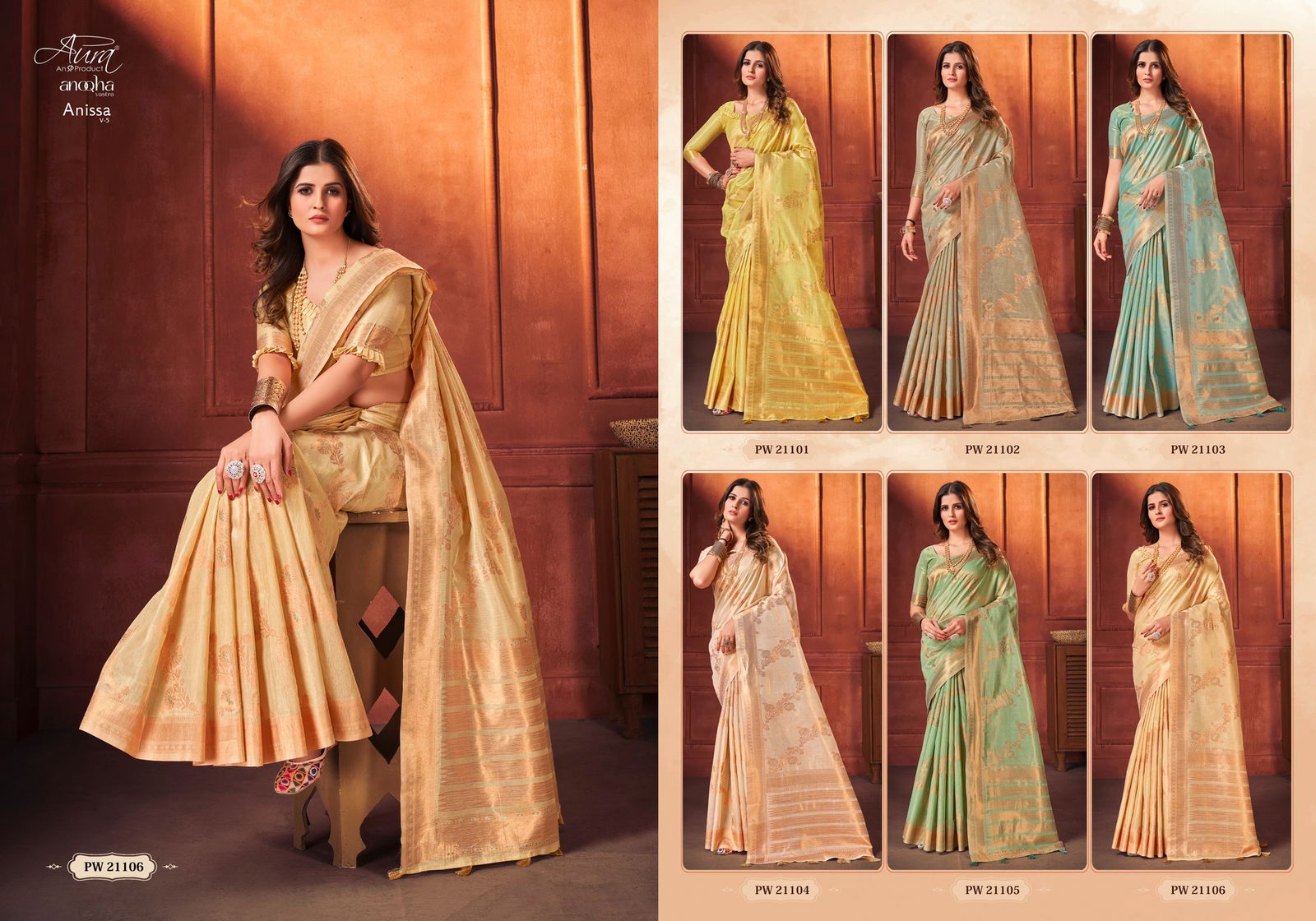 Aura Anoqha Vastra Fancy Festive Wear Wholesale Designer Sarees